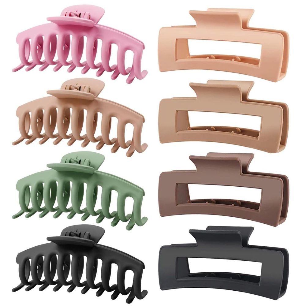 8 Pack Big Hair Claw Clips for Women Large Claw Clip for Thin Thick Curly Hair